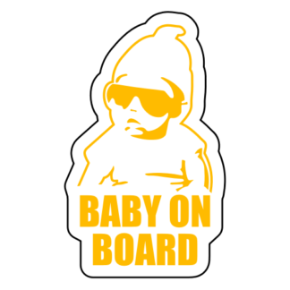 Badass Baby On Board Sticker (Yellow)